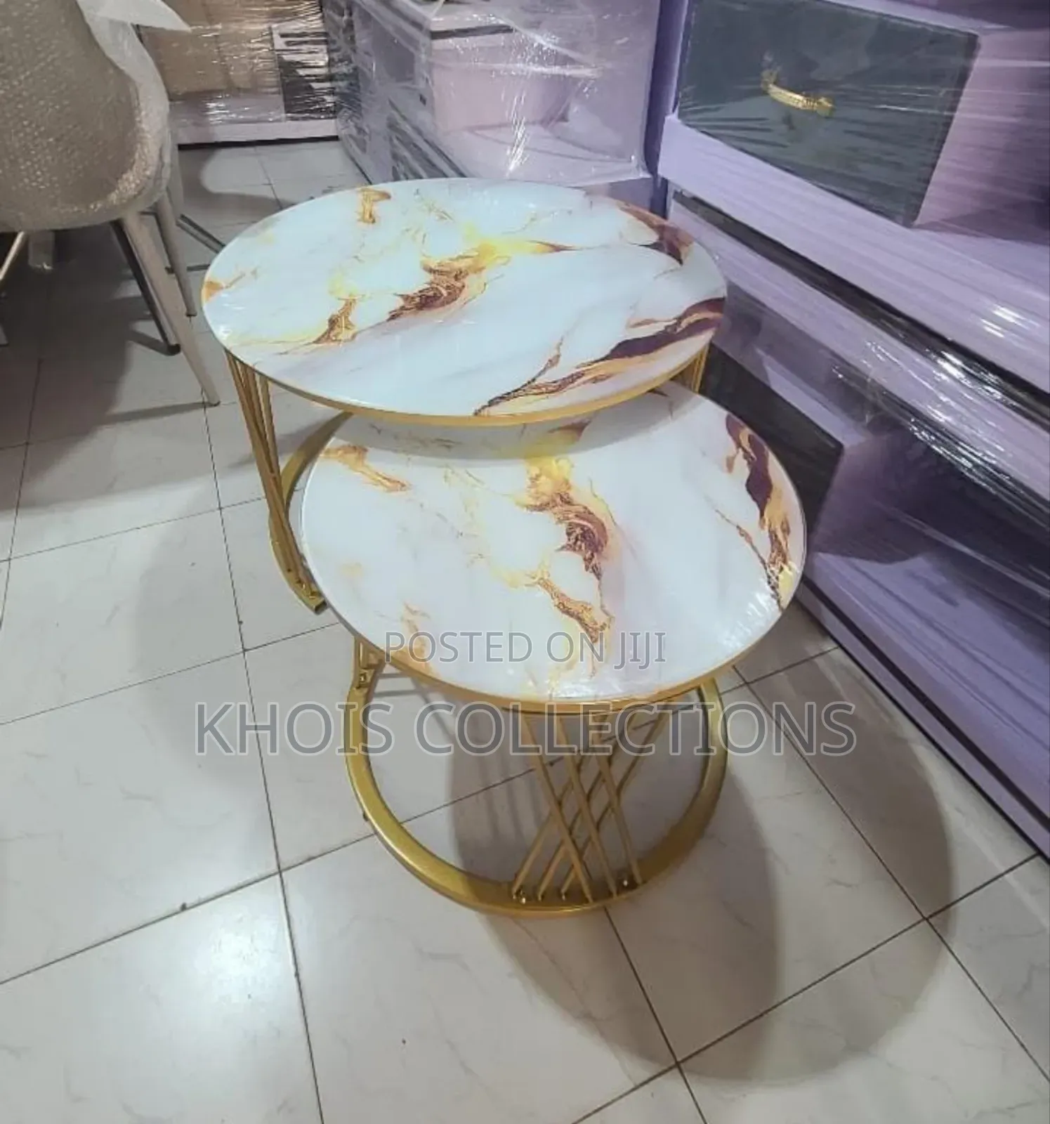Modern Nesting Table With Glass Effect