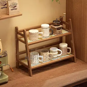 Wicker Style Bamboo Countertop Storage Rack.