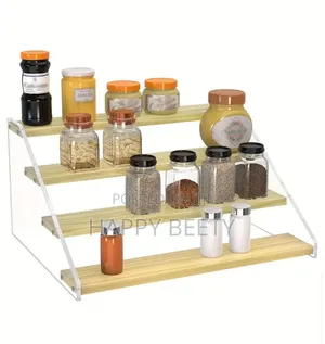 * 4 Tier Bamboo and Acrylic Multi Purpose Stand