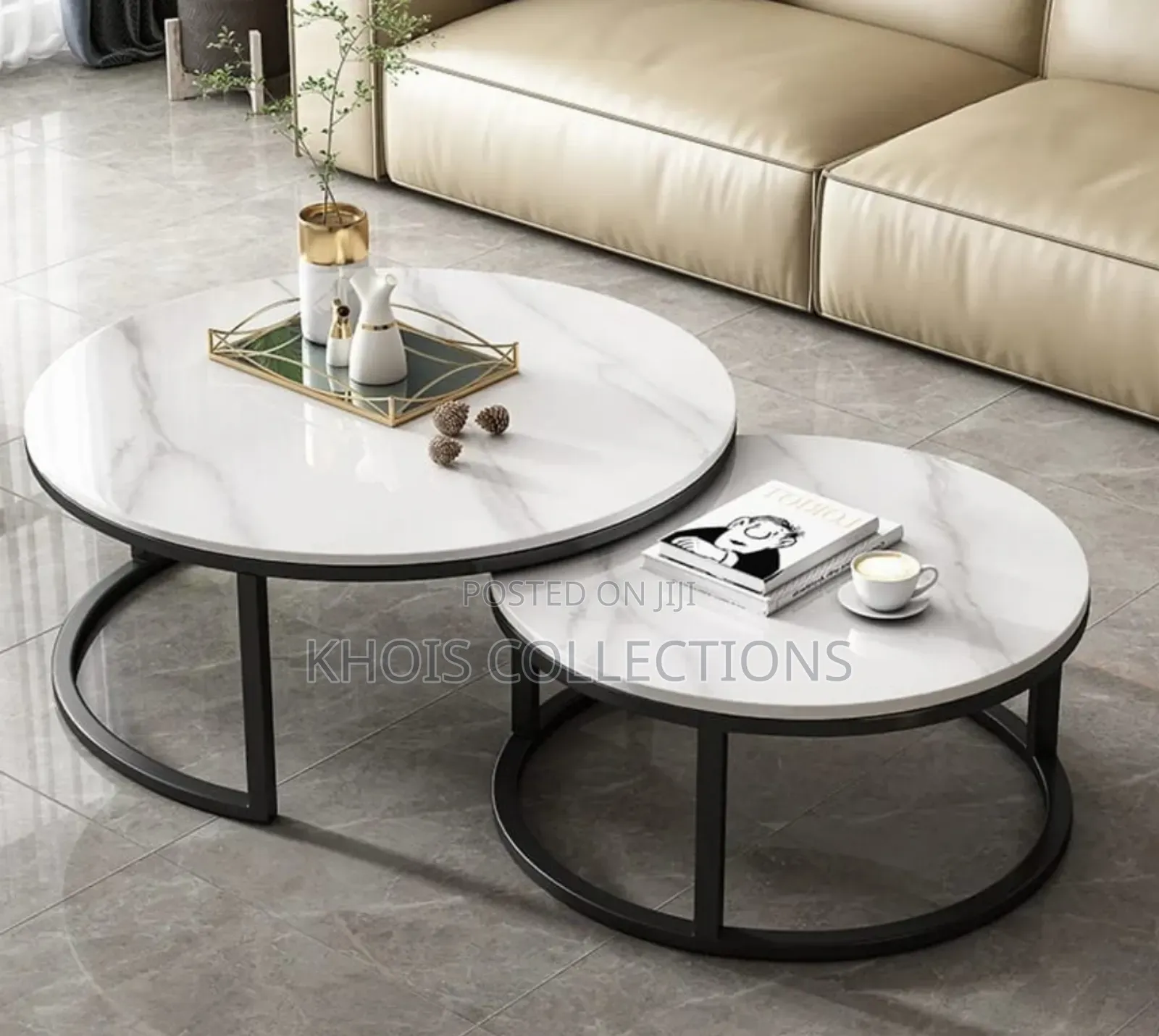Modern 2 in 1 Marble Nesting Table