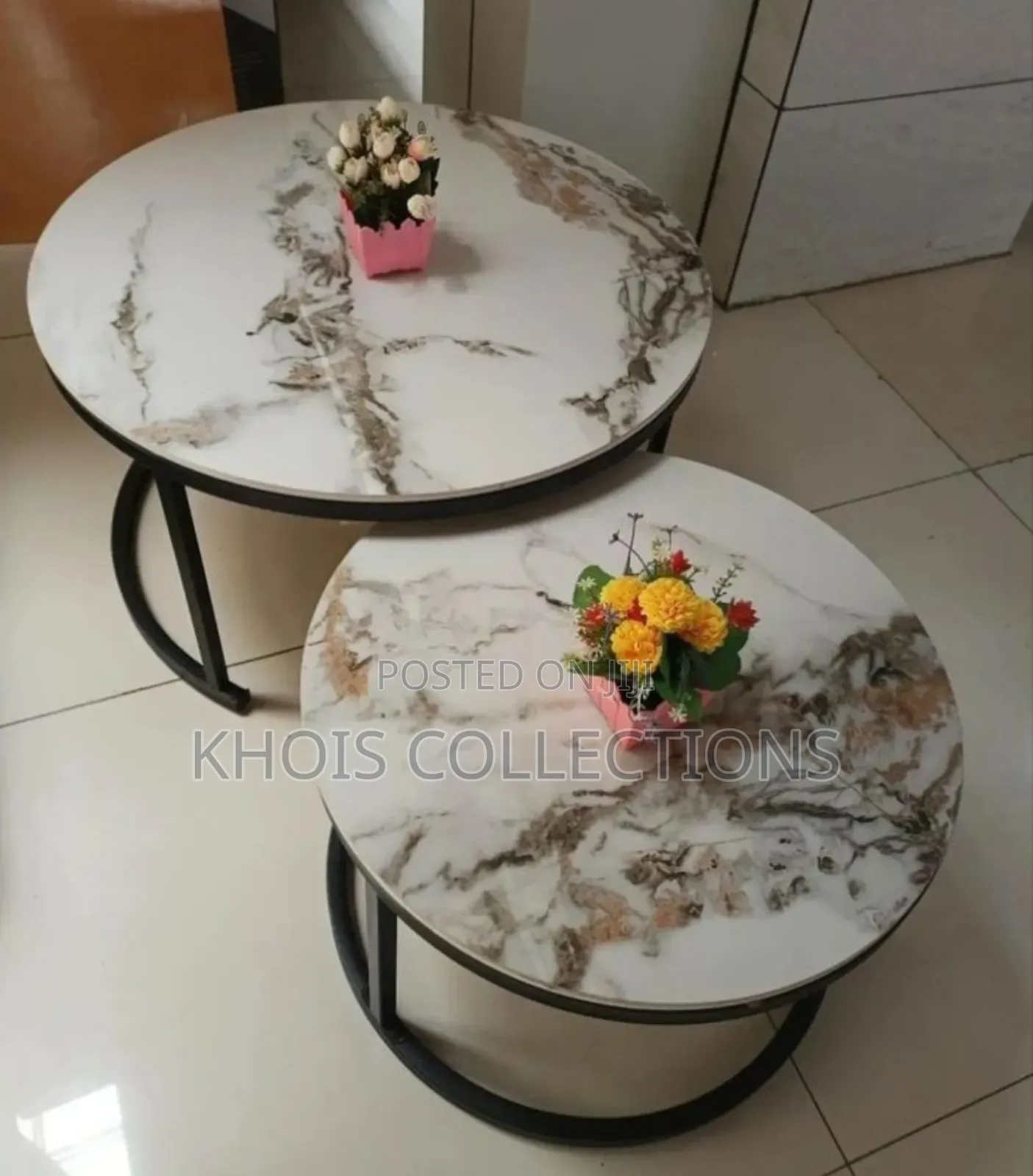 High Quality 2 in 1 Marble Nesting Table