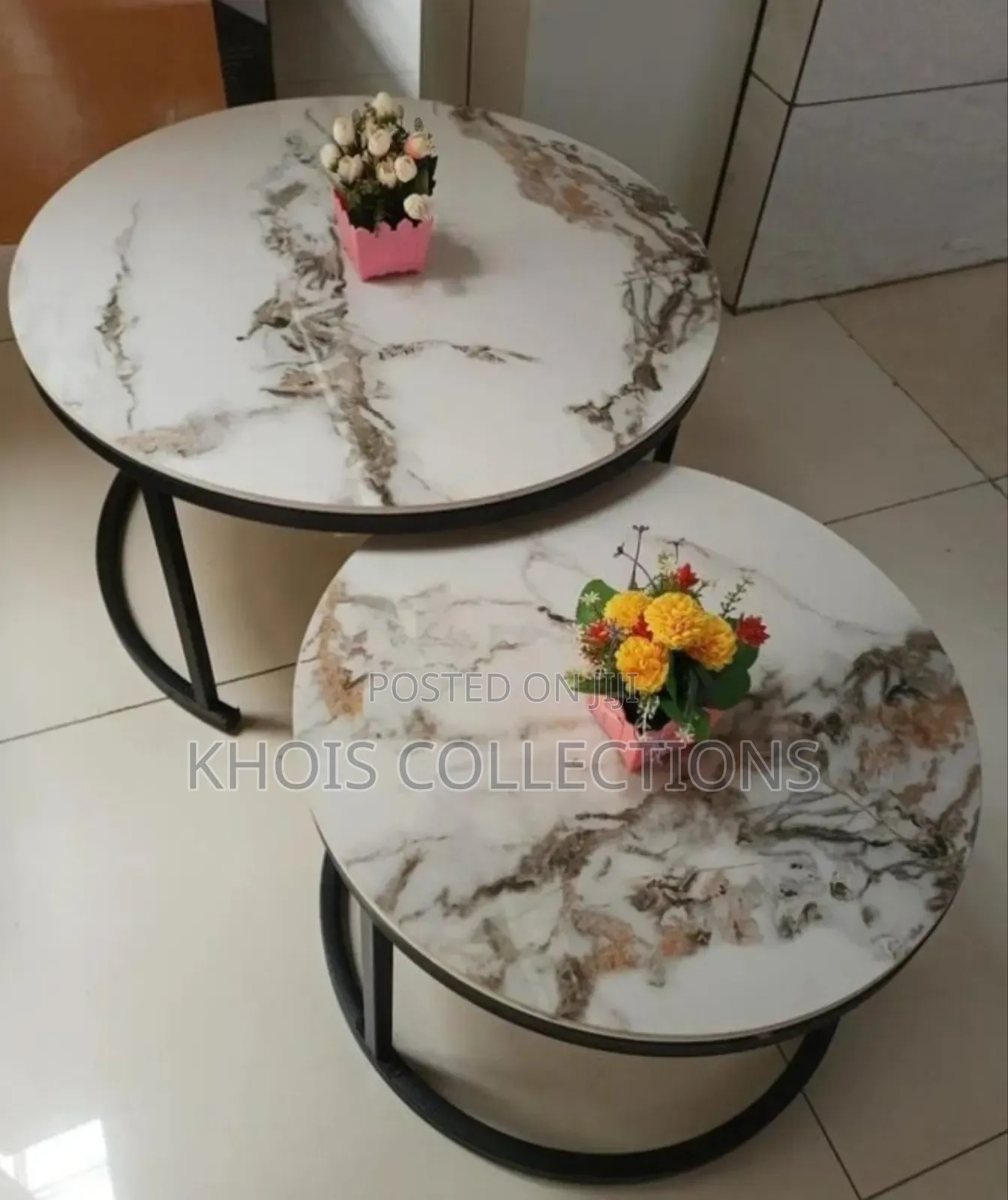 High Quality 2 in 1 Marble Nesting Table