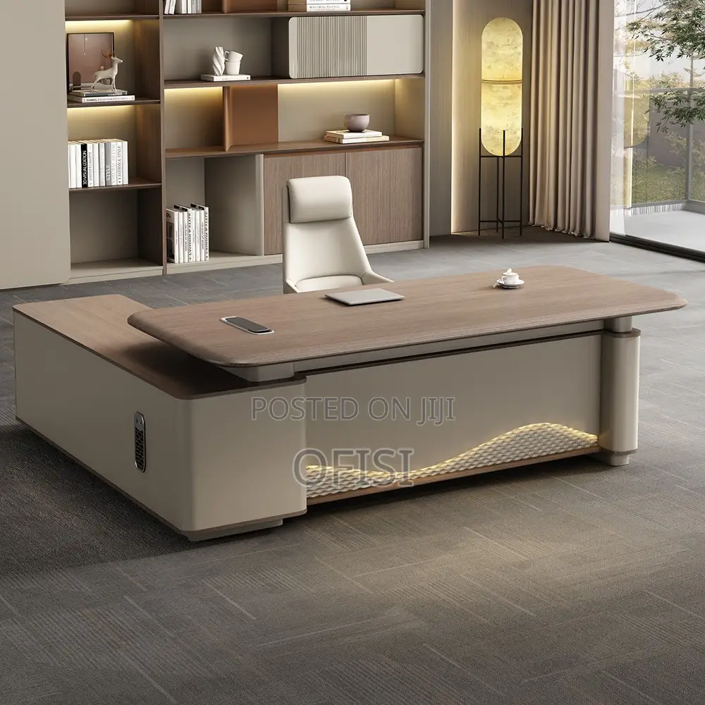 Office Desk; Spacious L-Shaped Executive Desk - 2.2 Meters