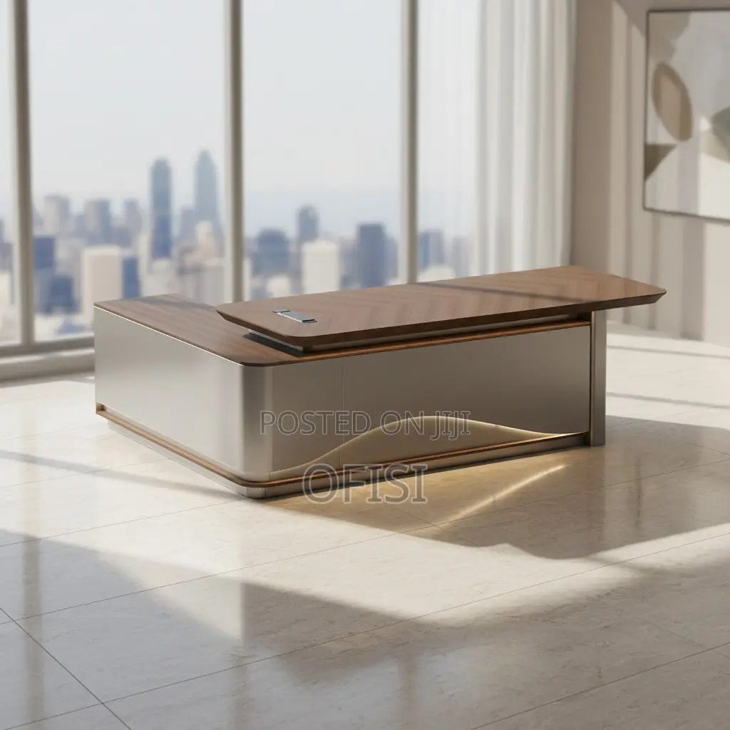 Office Desk; Spacious L-Shaped Executive Desk - 2.2 Meters