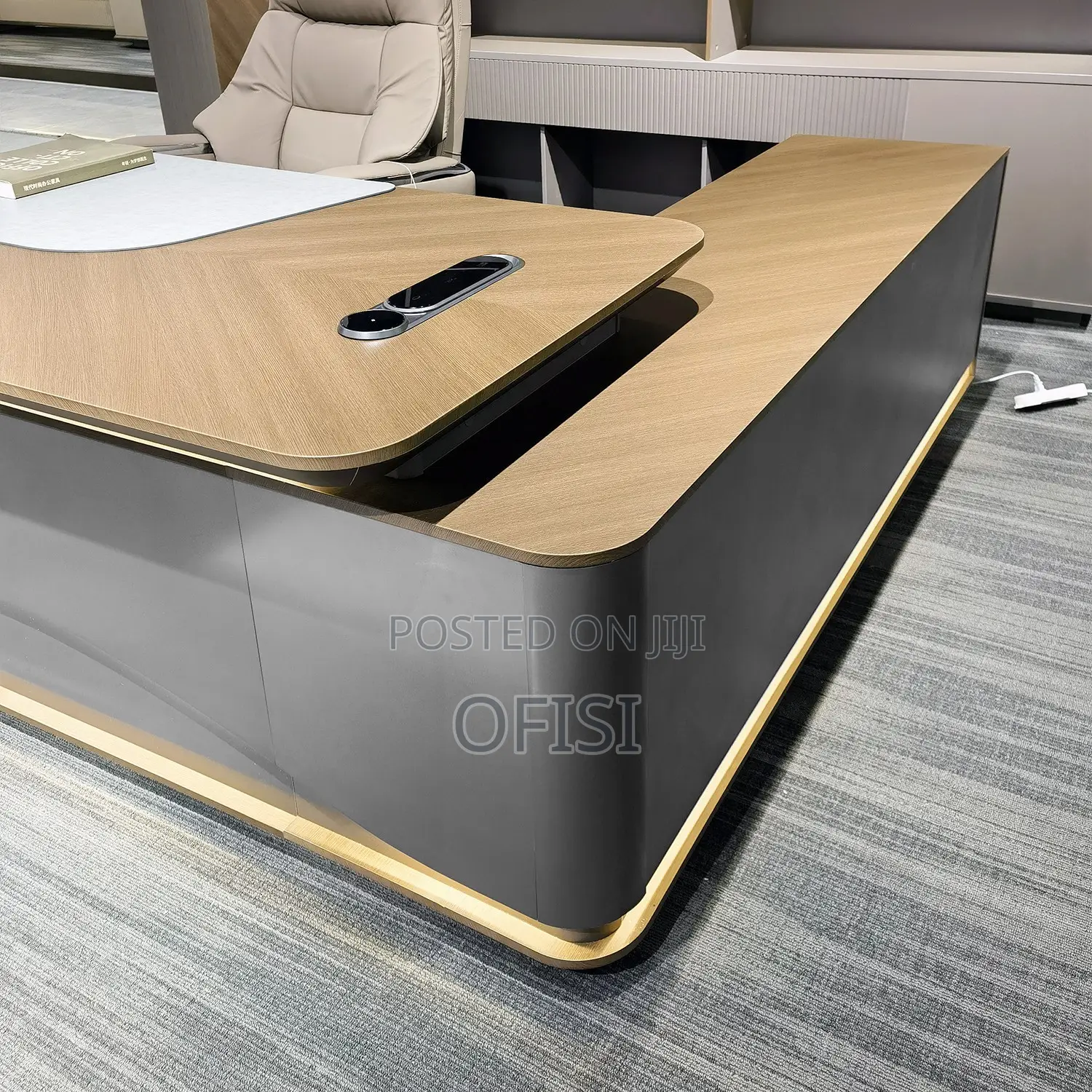 Office Desk; Spacious L-Shaped Executive Desk - 2.2 Meters
