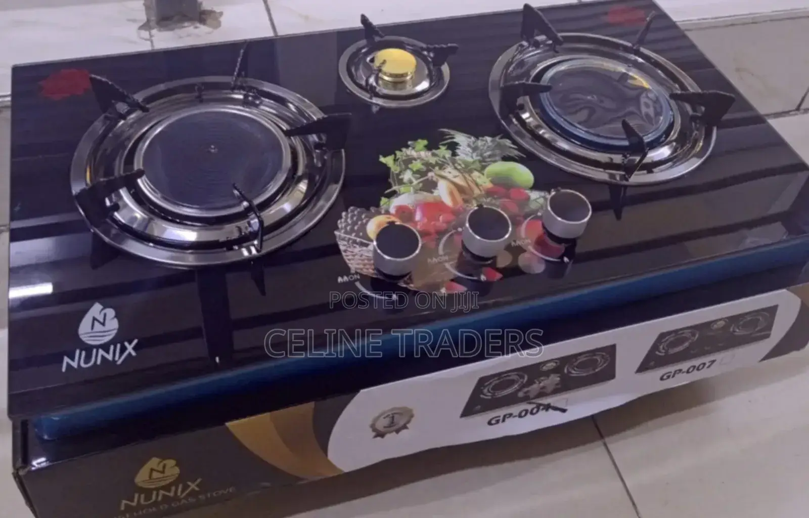 Nunix Premium 3 Burner Tempered Glass Gas Cooker