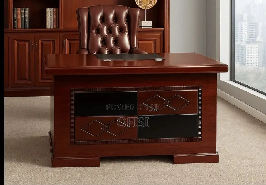 Office Desk; 1.2m Mahogany Polished Executive Office Desk