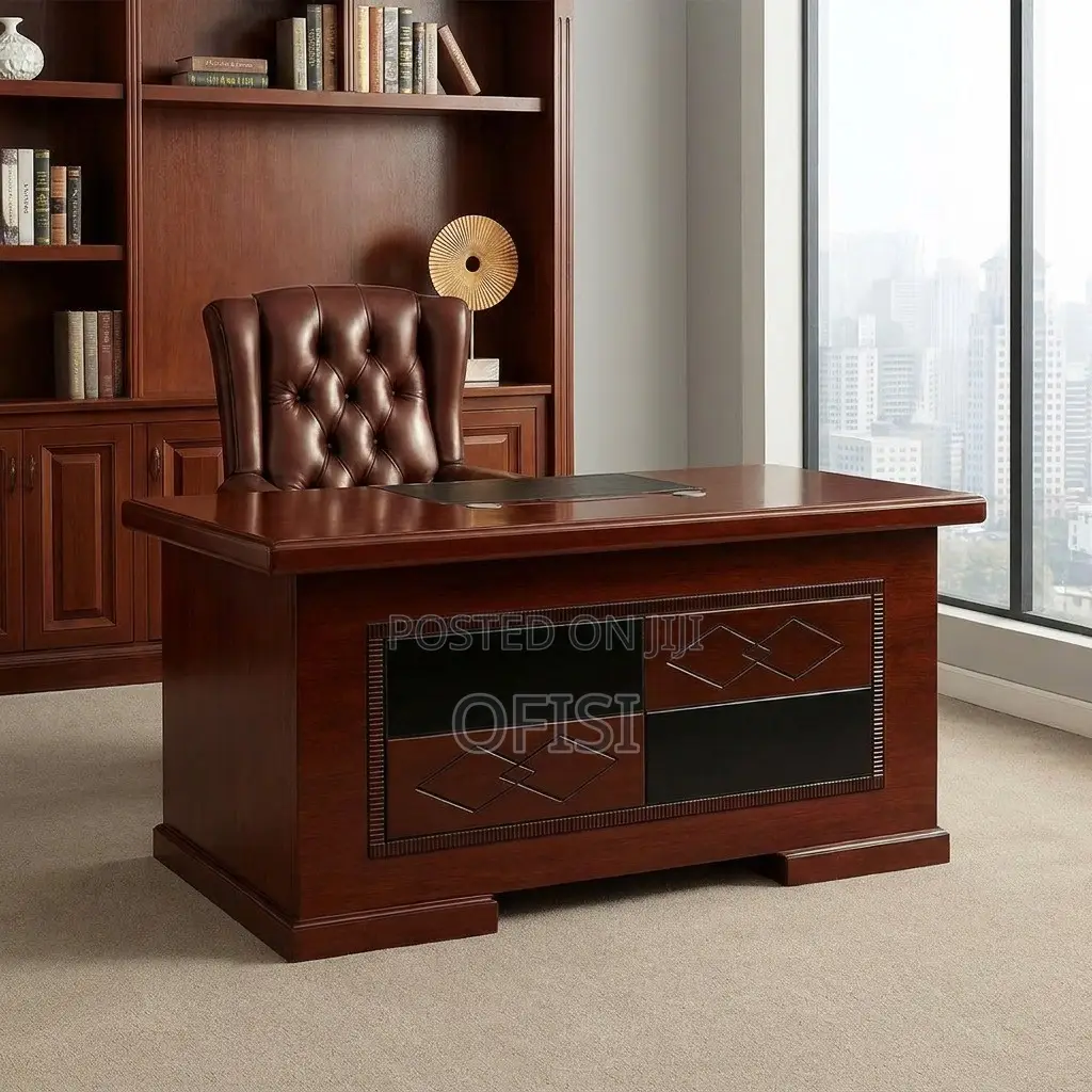 Office Desk; 1.2m Mahogany Polished Executive Office Desk