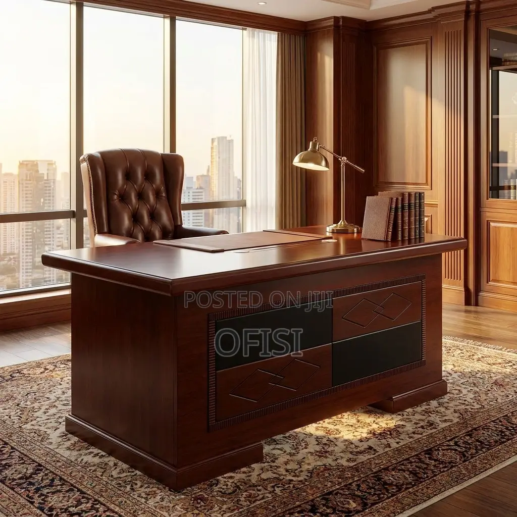 Office Desk; 1.2m Mahogany Polished Executive Office Desk