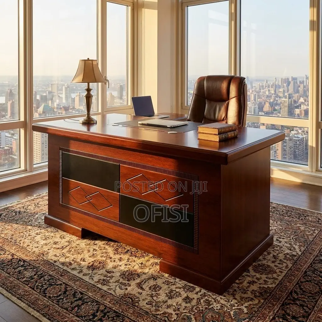 Office Desk; 1.2m Mahogany Polished Executive Office Desk
