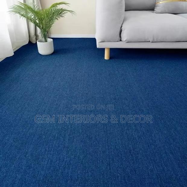 Wall to Walll Carpets in Navy Blue and Light Gray