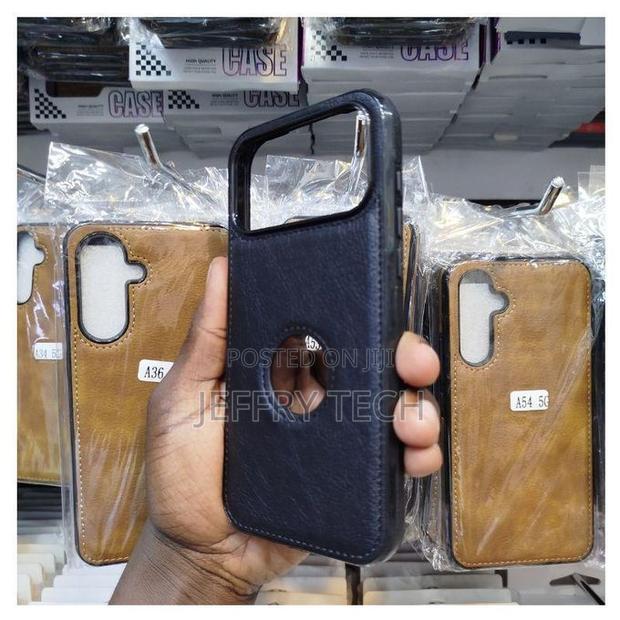 iPhone 17 Pro Phone Case, Black Full Hard Case Classic Soft Pu Leather - thumbnail 2