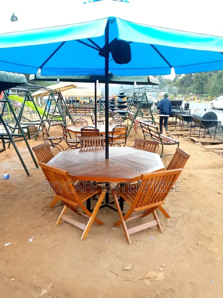 Garden Umbrella 6 Chairs Outdoor