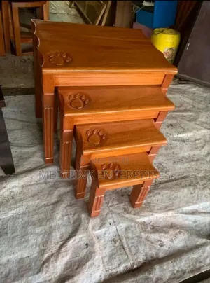 Mahogany Solid Vanish Pool Nestle Stools