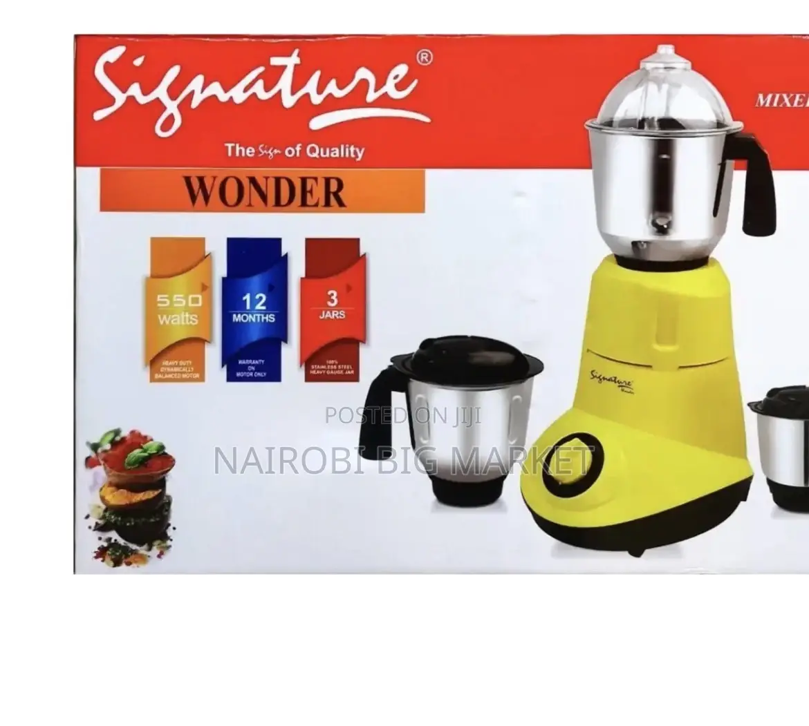 Signature 3 in 1 Wonder Mixer Grinder With Stainless Steel 3 Jars