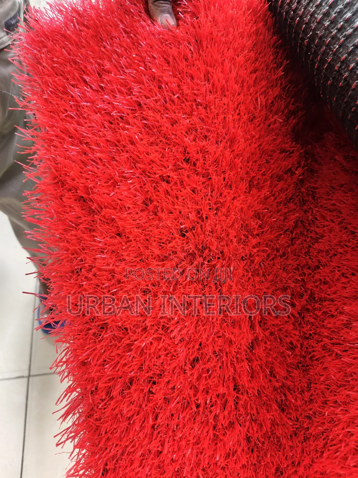 Artificial Grass Carpet Artificial Grass Carpet With Red Blades