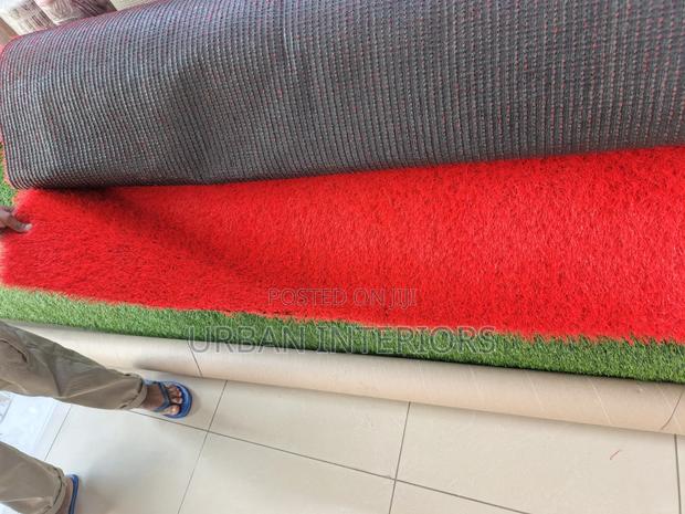 Red Grass Carpet Red Grass Carpet With a Black Backing - thumbnail 2