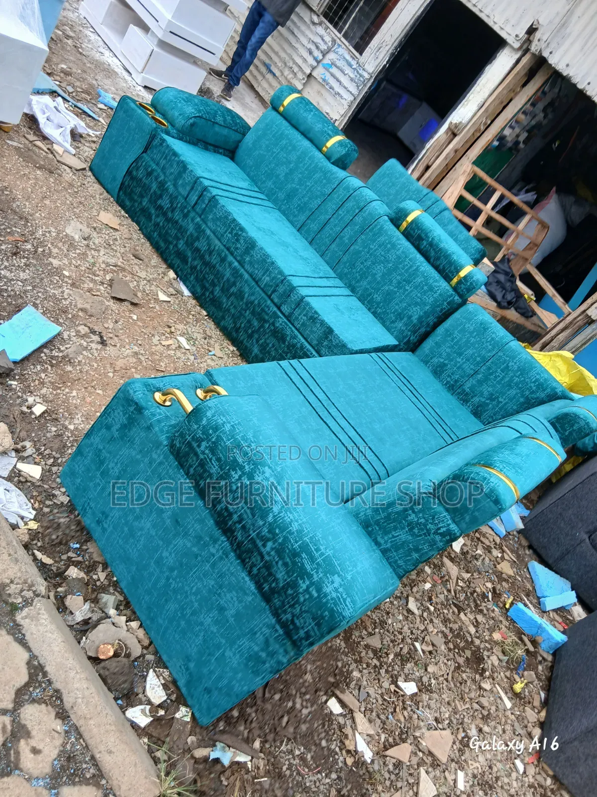 Green L.Seat Sofa Set for Sale