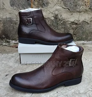 Quality Casual Leather Clarks Zipper Official Boots With Rubber Sole