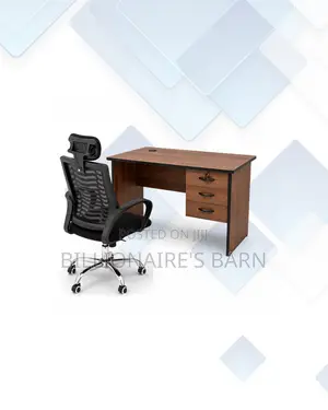 Compact 1m Desk and Headrest Mesh Chair for Better Workdays