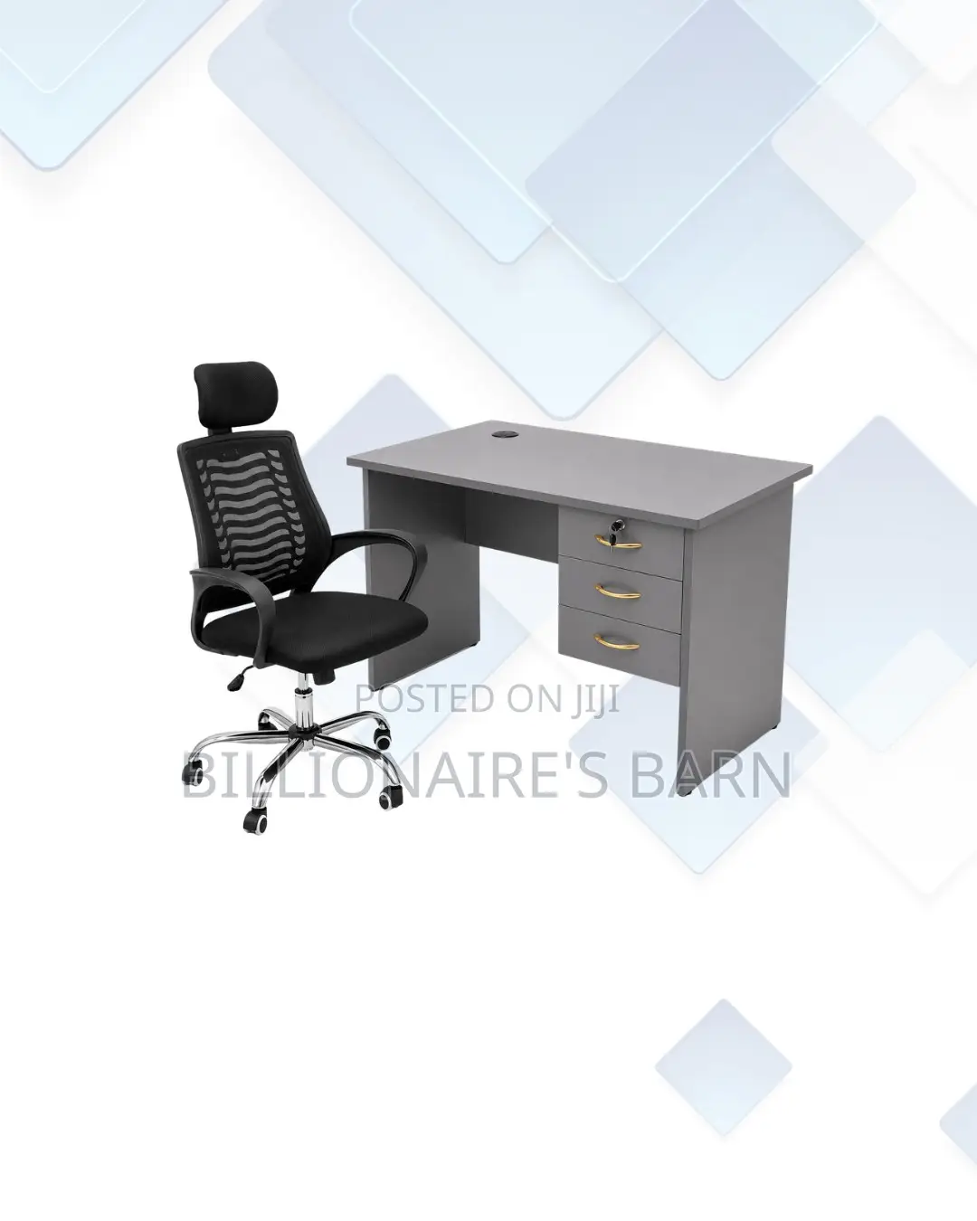 Compact 1m Desk and Headrest Mesh Chair for Home Office