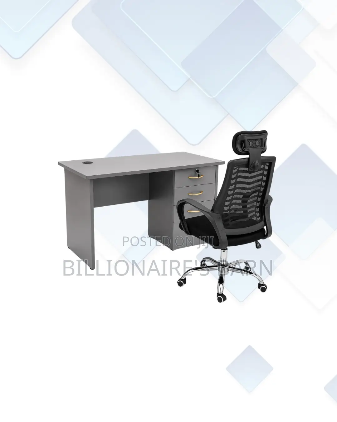 Compact 1m Desk and Headrest Mesh Chair for Home Office