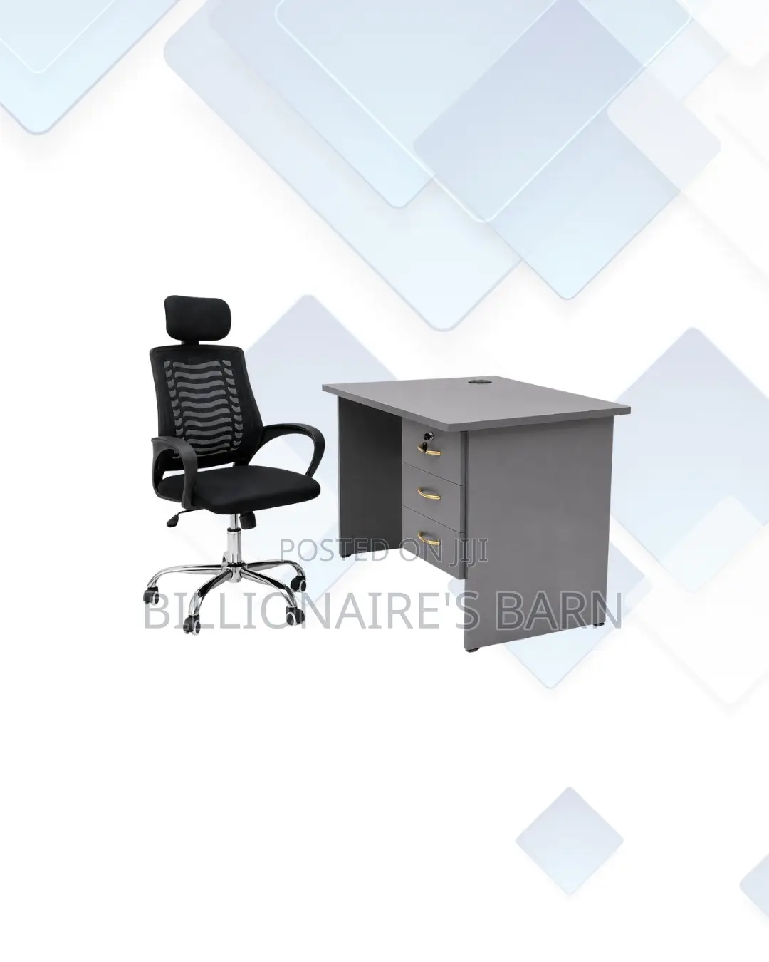 Compact 1m Desk and Headrest Mesh Chair for Home Office