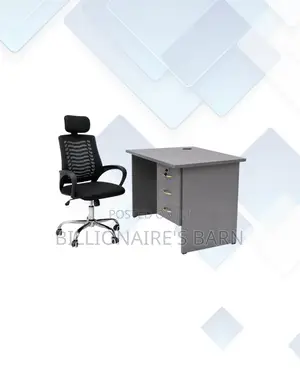 Compact 1m Desk and Headrest Mesh Chair for Home Office