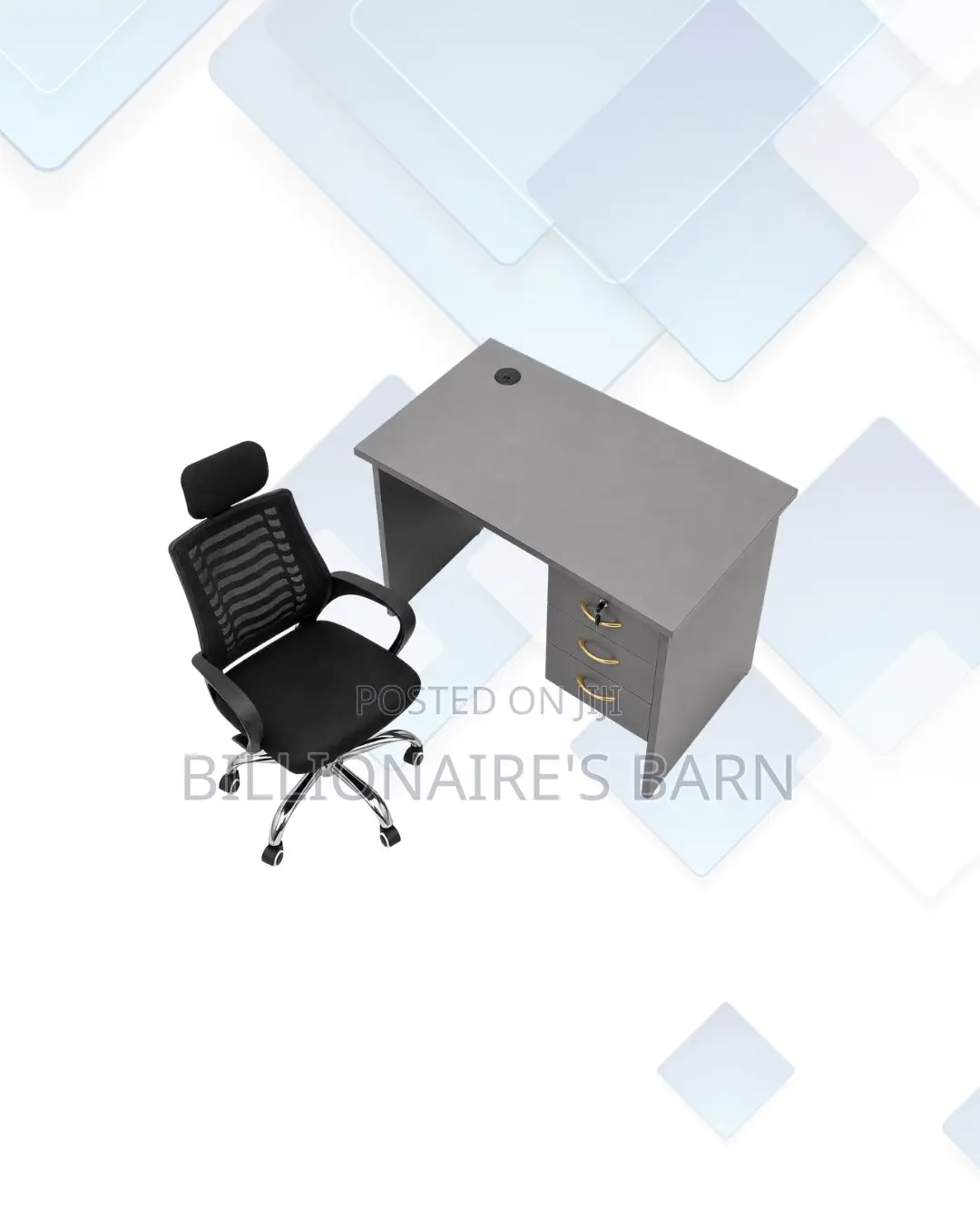 Compact 1m Desk and Headrest Mesh Chair for Home Office
