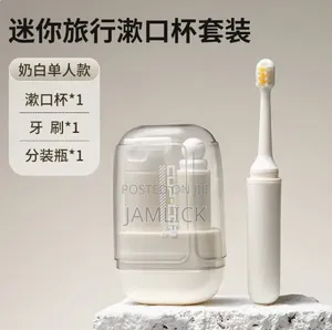 3-in-1 Portable Travel Toothbrush Kit With Cup Dispenser - Av
