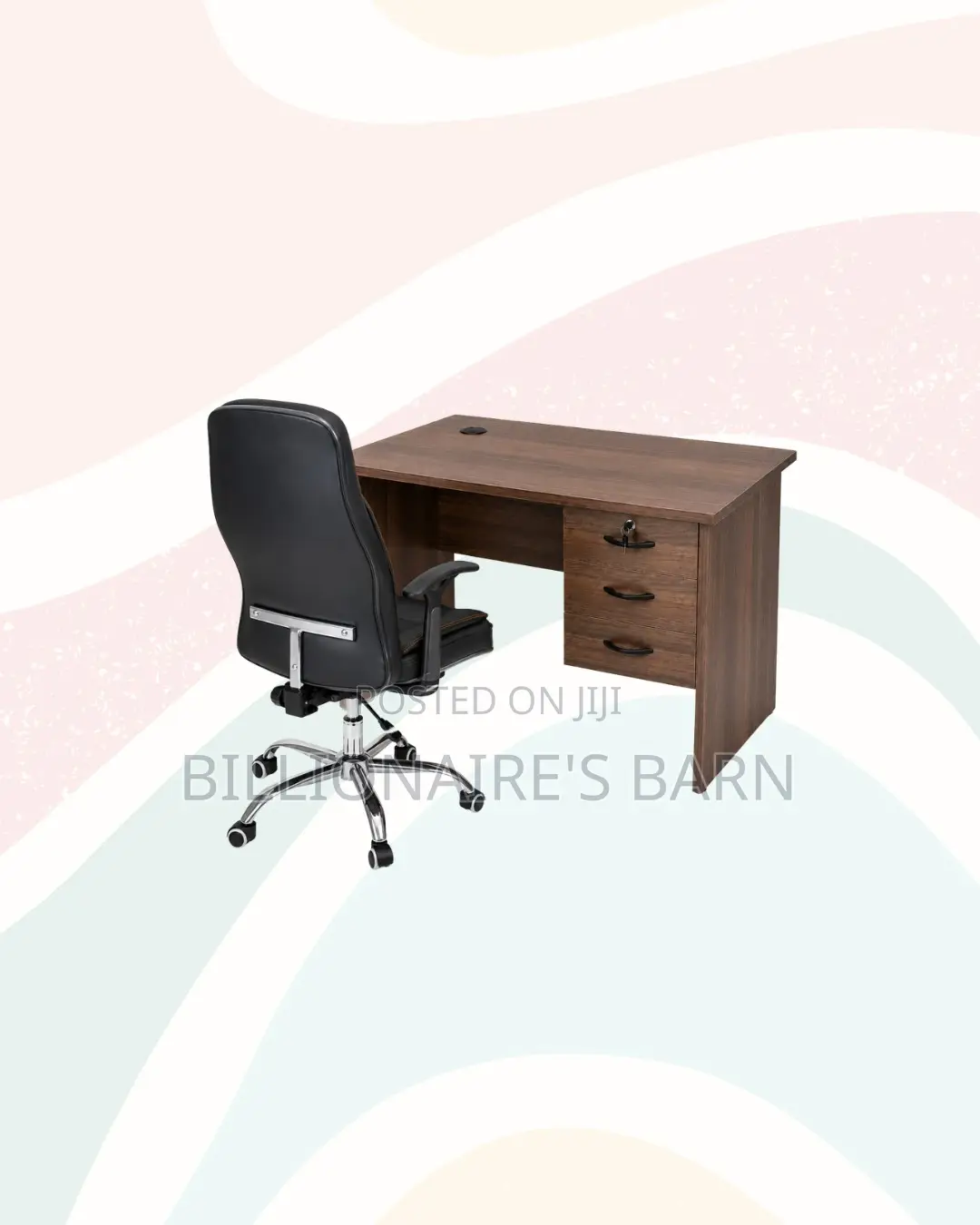 Compact 1m Desk and C35 Executive Leather Chair for Better Workdays