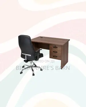 Compact 1m Desk and C35 Executive Leather Chair for Better Workdays