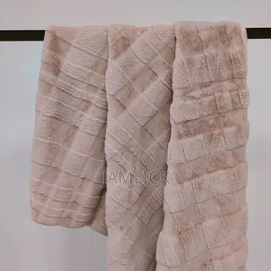 Luxury Textured Fleece Blanket 180×220cm Soft Warm All Season - Av