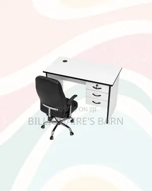 Compact 1m Desk and C35 Executive Leather Chair for Office Tasks