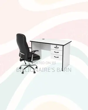 Compact 1m Desk and C35 Executive Leather Chair for Office Tasks