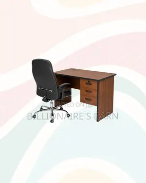 Compact 1m Desk and C35 Executive Leather Chair for Home Office