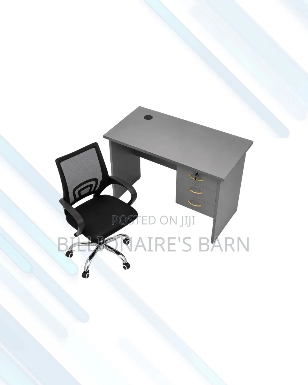 Compact 1m Desk and Secretarial Mesh Chair for Better Workdays