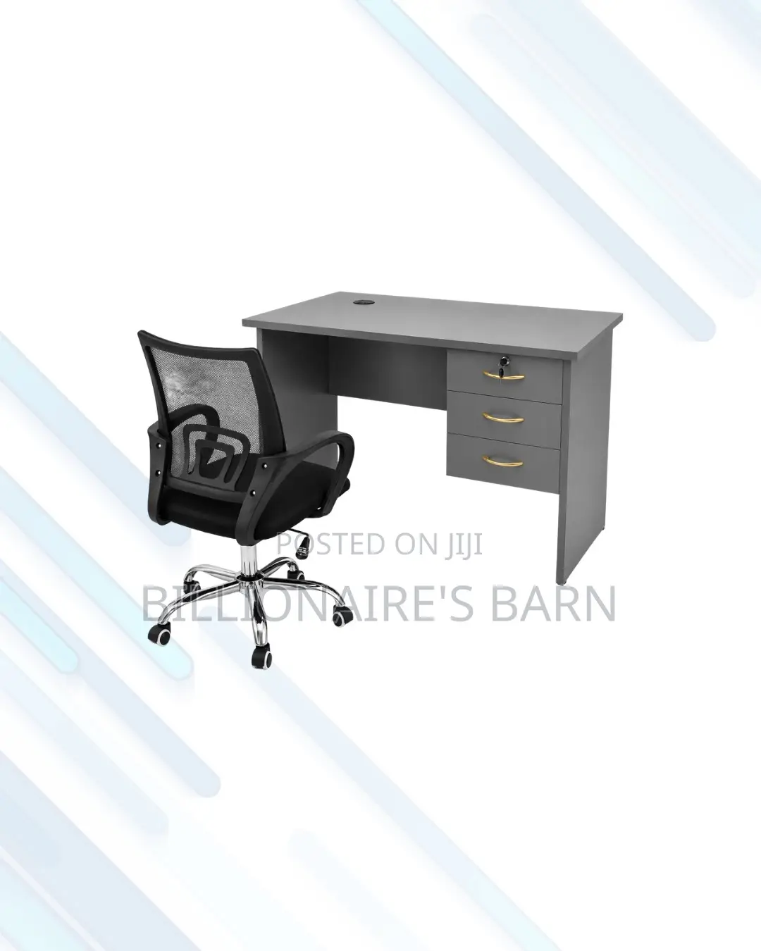 Compact 1m Desk and Secretarial Mesh Chair for Better Workdays