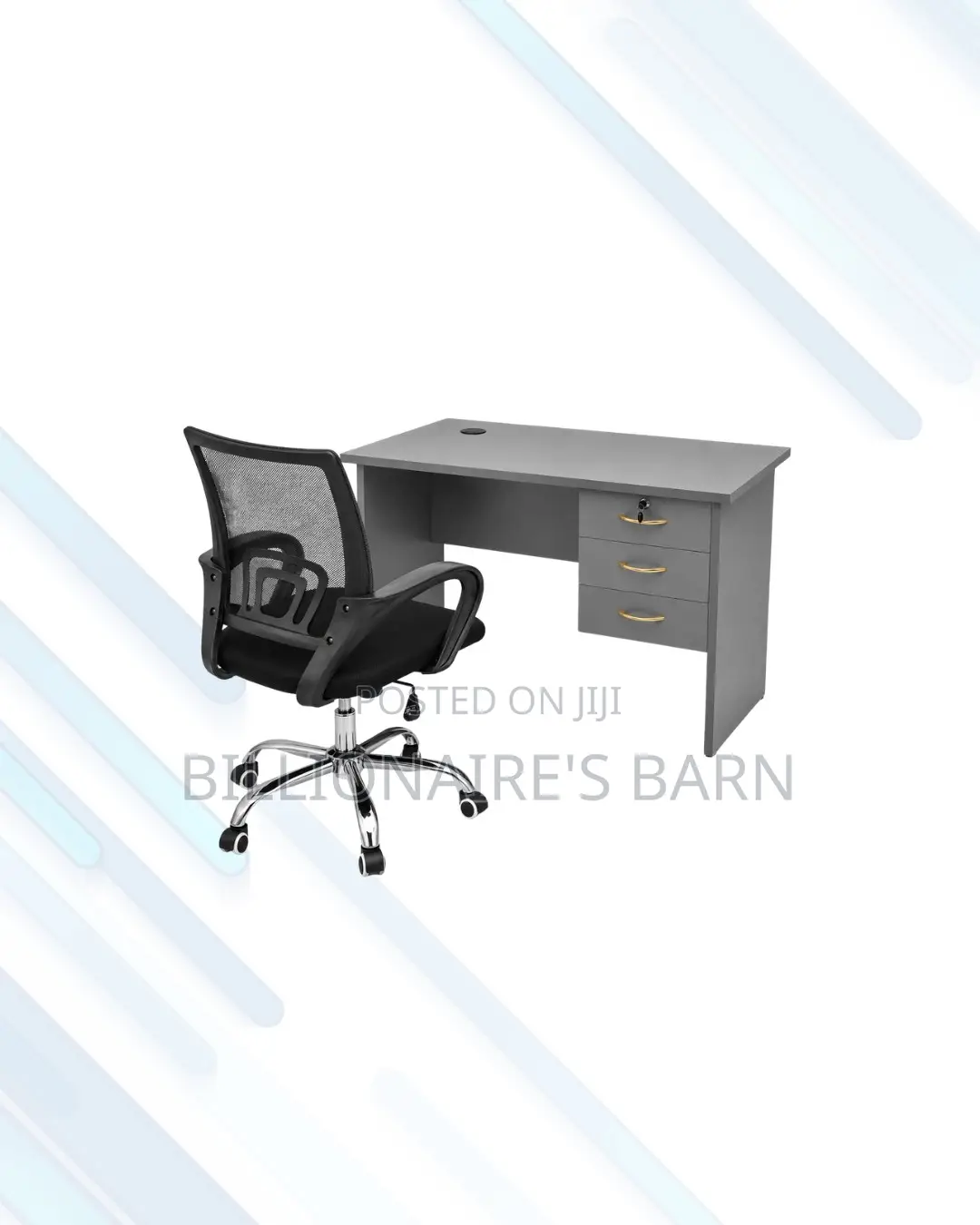 Compact 1m Desk and Secretarial Mesh Chair for Better Workdays