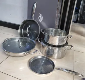 Uakeen 9pcs Triply Stainless Steel Cookware Set – Induction - Av