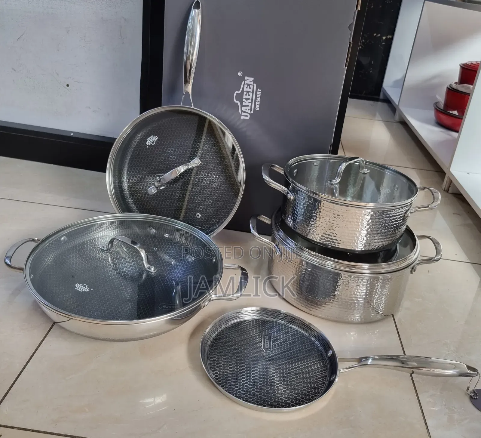 Uakeen 9pcs Triply Stainless Steel Cookware Set – Induction - Av