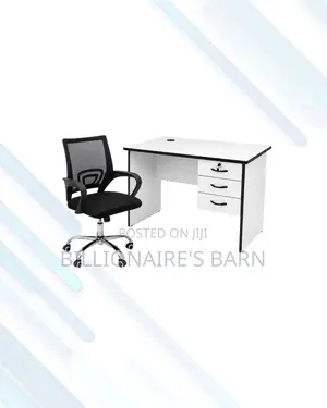 Compact 1m Desk and Secretarial Mesh Chair for Office Tasks