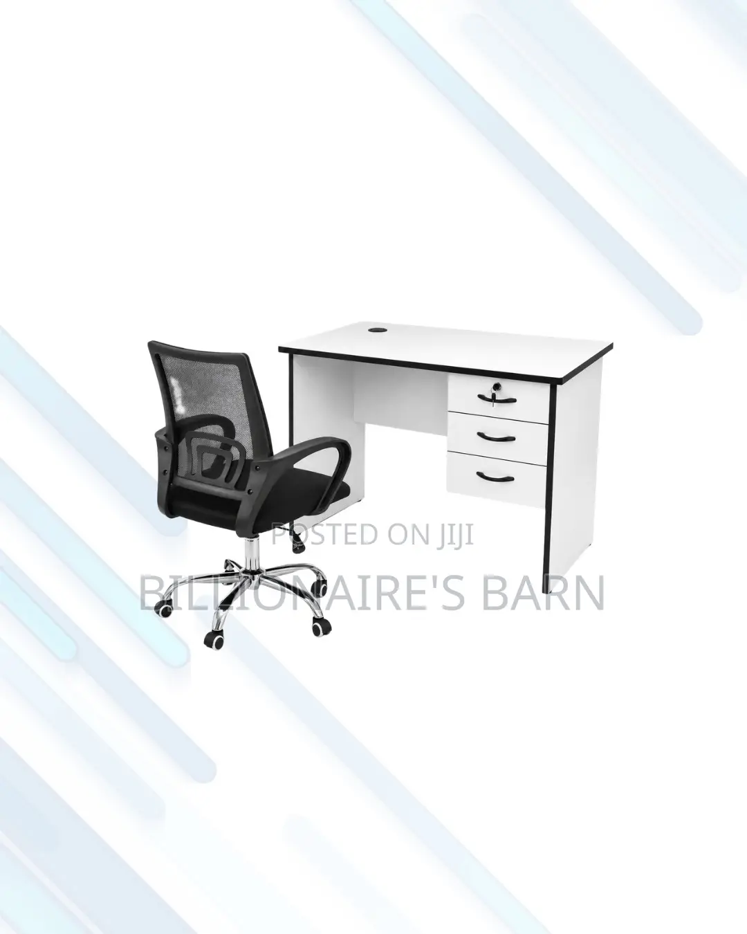 Compact 1m Desk and Secretarial Mesh Chair for Office Tasks