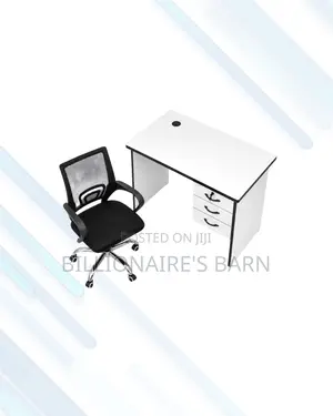 Compact 1m Desk and Secretarial Mesh Chair for Office Tasks