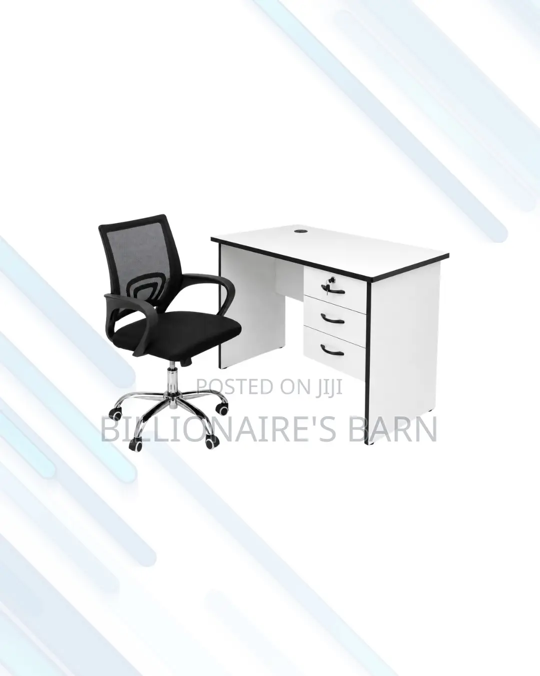 Compact 1m Desk and Secretarial Mesh Chair for Office Tasks