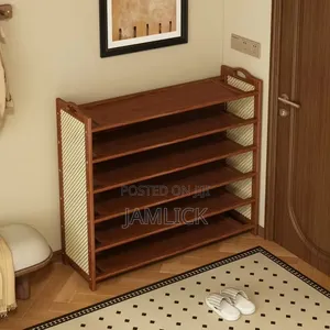 5-Layer Bamboo Shoe Rack Organizer Holds 30–36 Pairs - Av