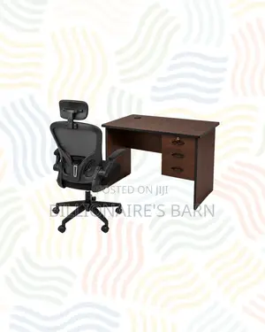 Compact 1m Desk Black Flip-Up Arms Ergonomic Chair for Better Workdays