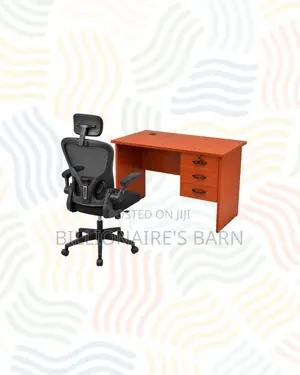Compact 1m Desk and Black Flip-Up Arms Ergonomic Chair for Home Office