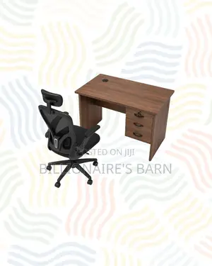 Compact 1m Desk Black Flip-Up Arms Ergonomic Chair for Productivity