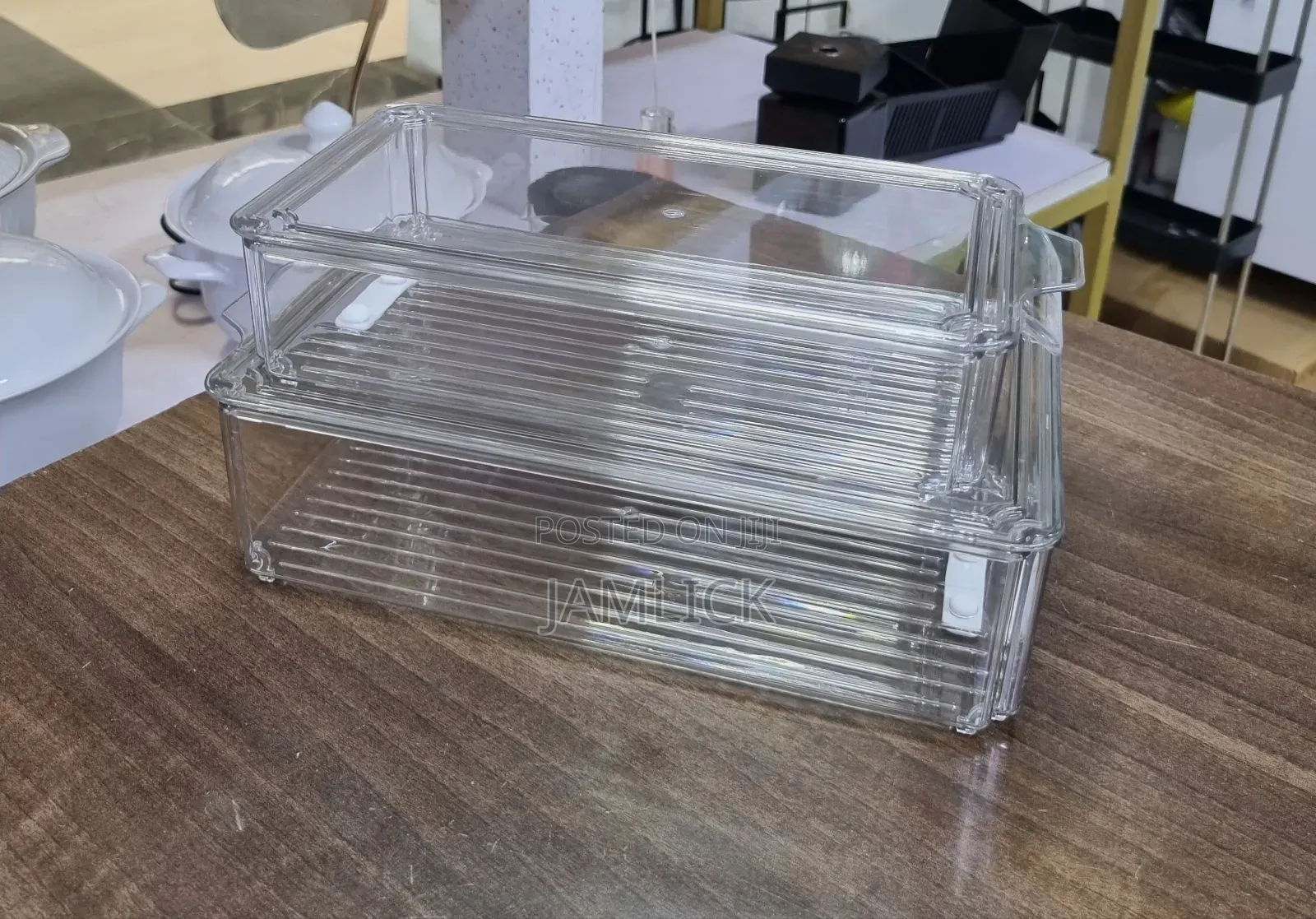 2pcs Acrylic Fridge Storage Containers for Fruits Vegetables - Av